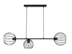 Miniaturka 4 - Lampa wisząca Madam 3 czarna z trzema metalowymi kloszami na jasnym tle
