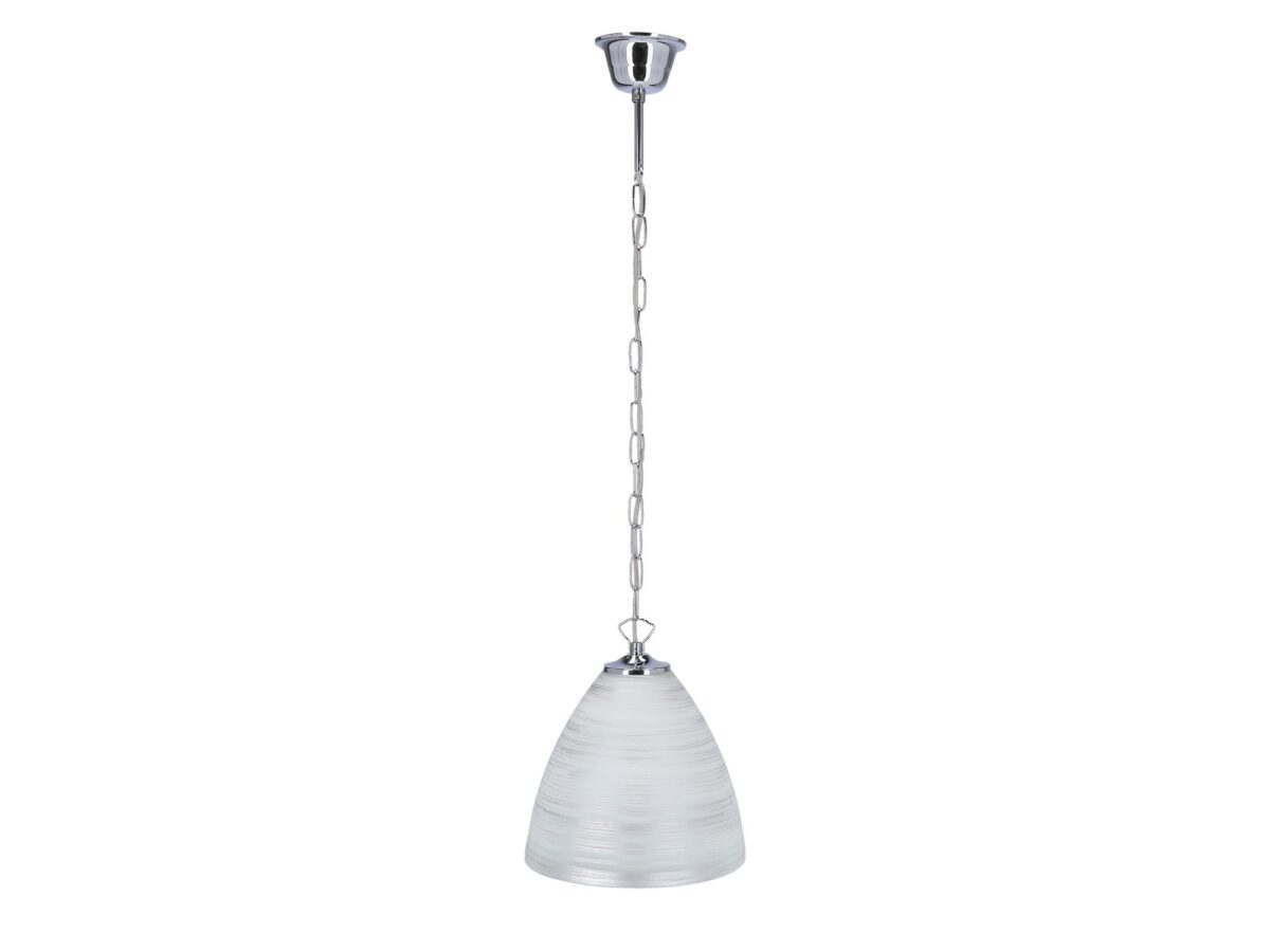 Lampa wisząca Maleda z biało-srebrnym kloszem 23 cm