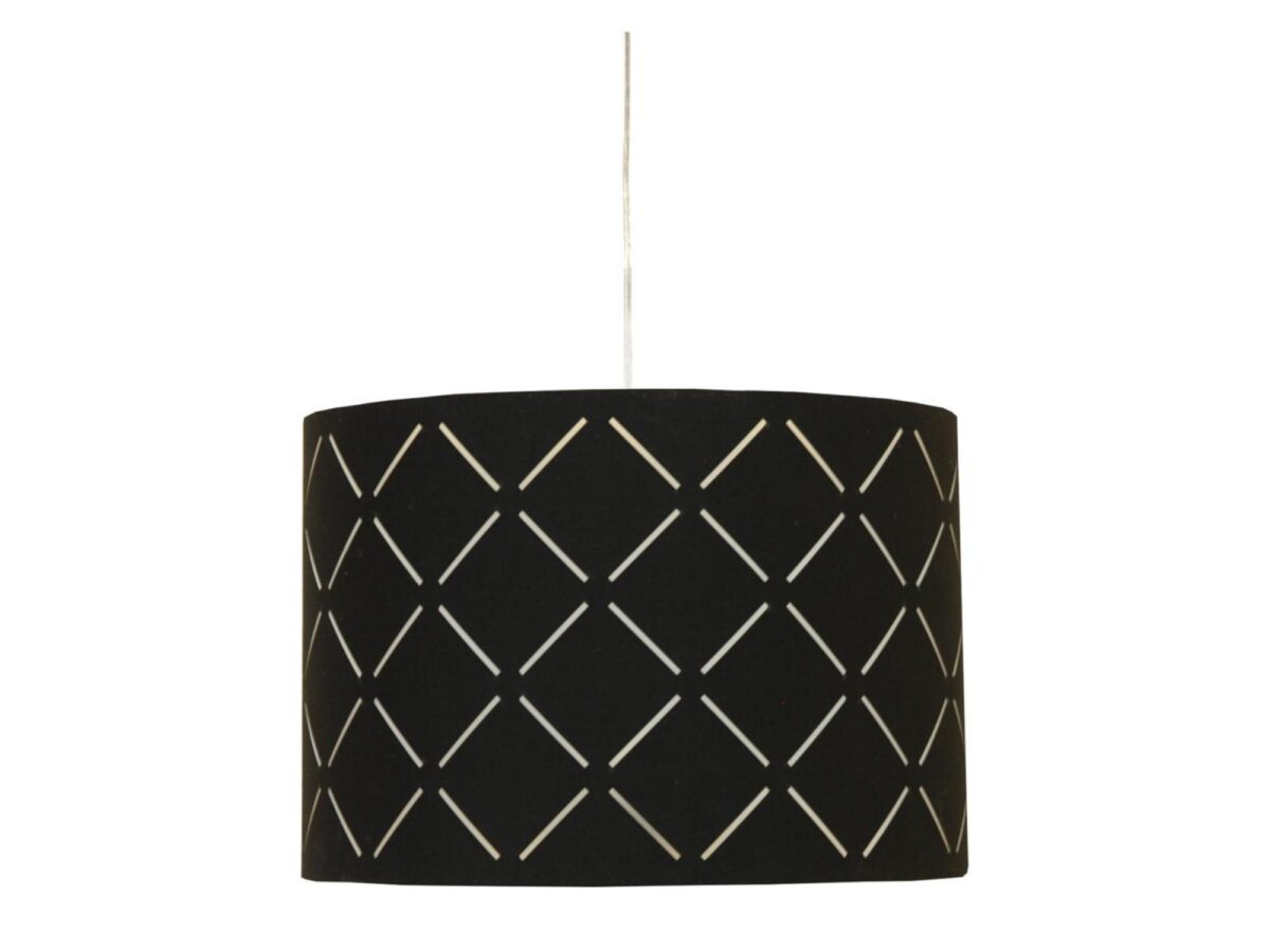 Lampa wisząca Malireta czarna ażurowy abażur E27 30 cm