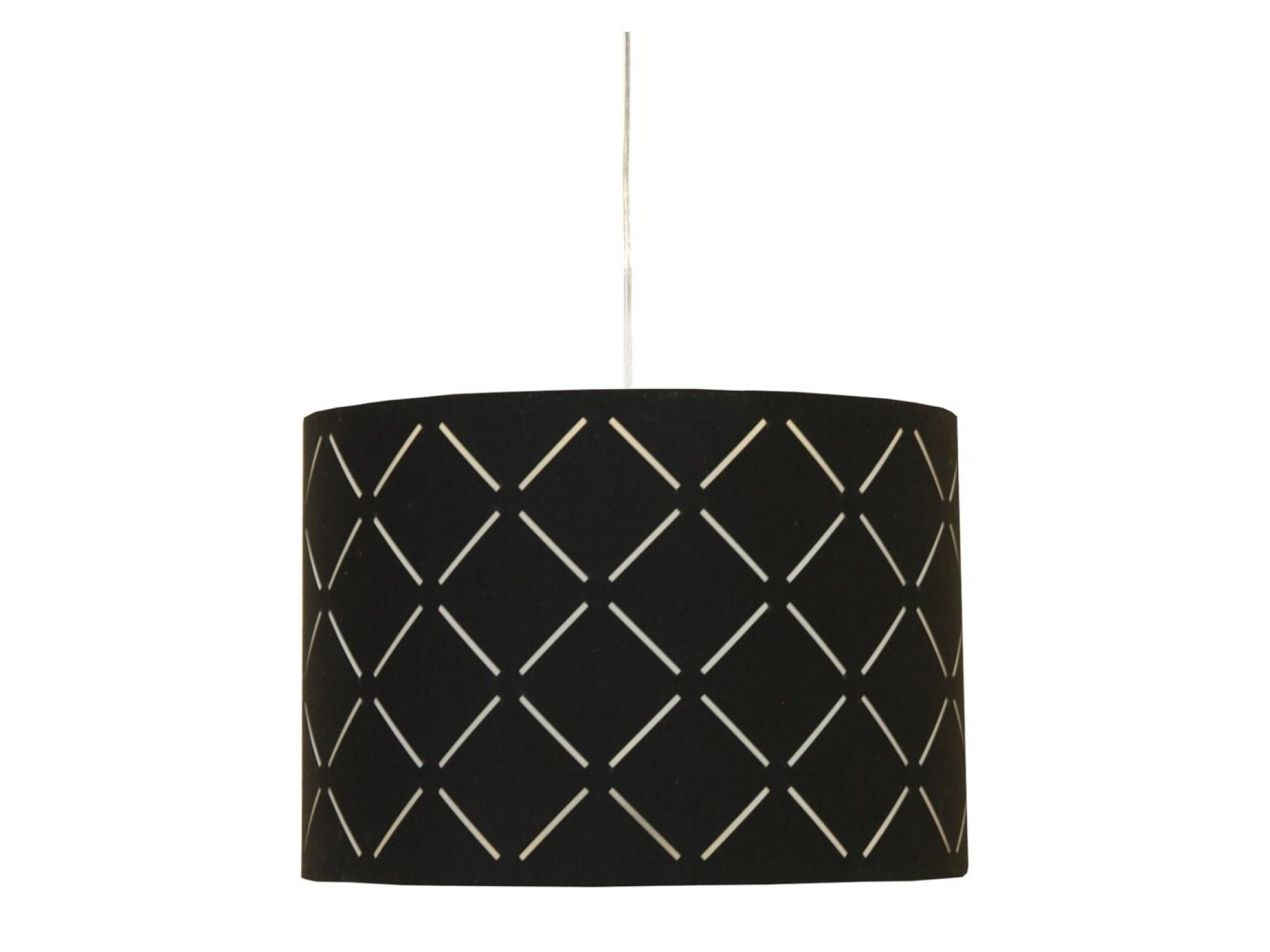 Lampa wisząca Malireta z czarnym ażurowym abażurem w romby