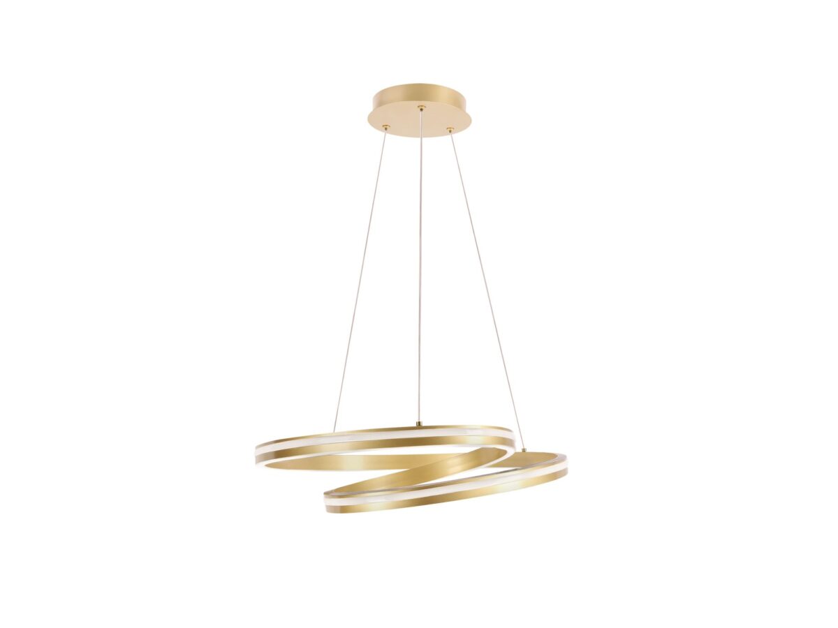 Lampa wisząca Malotano dwa pierścienie LED 32 W 50 cm złota