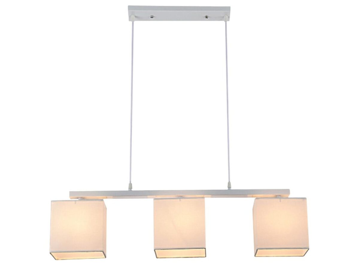 Lampa wisząca Maradio 3-punktowa z tkaninowymi abażurami