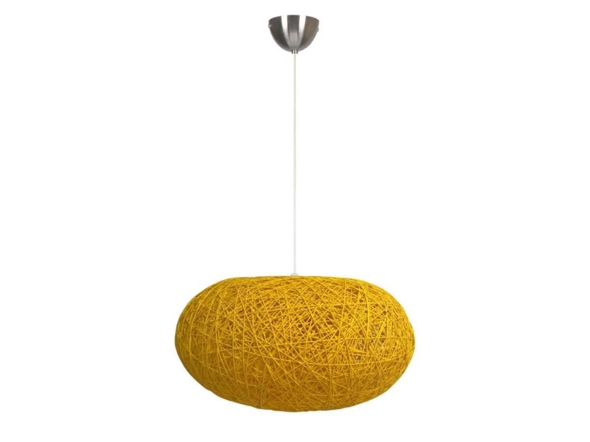 Lampa wisząca Marenela E27 38 cm kremowa pleciona