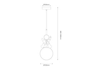 Miniaturka 4 - Lampa wisząca dziecięca Maretora E27 biało-złota – zdjęcie 5