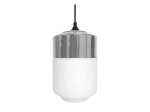 Miniaturka 1 - Lampa wisząca Marinira z białym szklanym kloszem i chromowaną nakładką