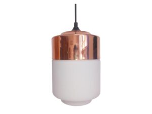 Miniaturka 2 - Lampa wisząca Marinira z białym szklanym kloszem i miedzianą nakładką