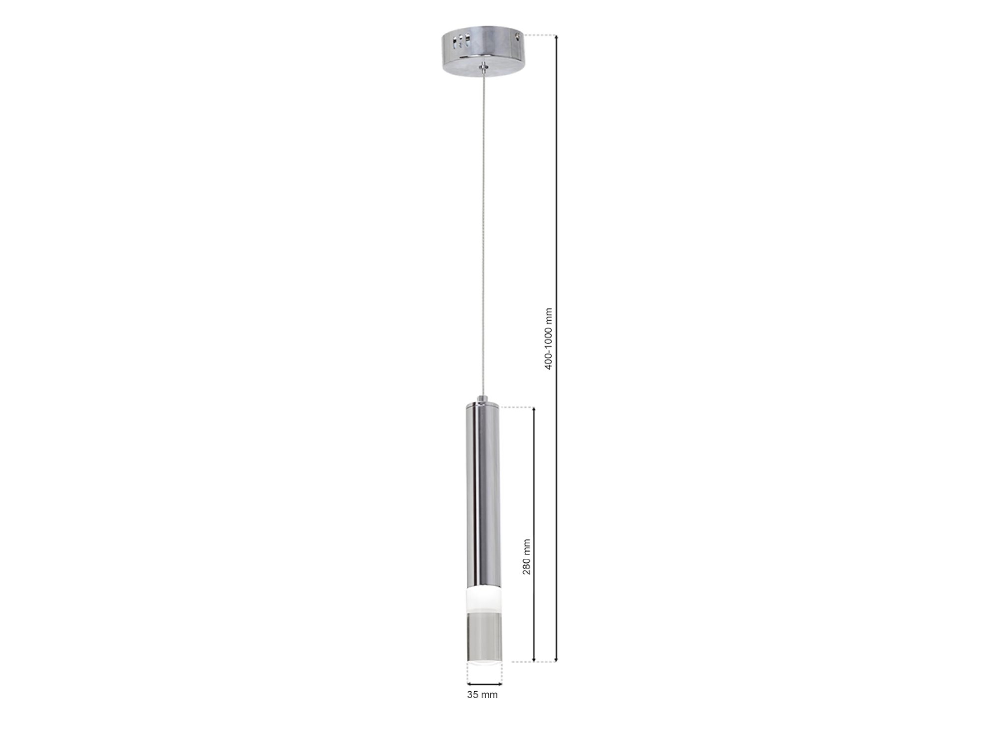 Lampa wisząca Maromira LED 5 W chromowana – zdjęcie 2