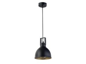 Miniaturka 1 - Lampa wisząca Mars 1 czarno-złota z ruchomym stalowym kloszem i jedną żarówką E27.