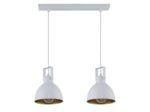 Miniaturka 2 - Lampa wisząca Mars 2 biało-złota z dwoma ruchomymi metalowymi kloszami