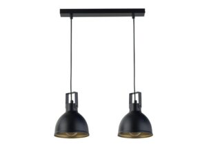 Miniaturka 1 - Lampa wisząca Mars 2 czarno-złota z dwoma ruchomymi kloszami
