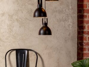 Miniaturka 4 - Lampa wisząca Mars 3 koło czarno-złota na fotografii całej oprawy