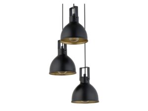 Miniaturka 3 - Lampa wisząca Mars 3 koło czarno-złota z trzema ruchomymi kloszami