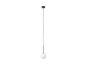 Miniaturka 2 - Lampa wisząca Martin czarna z białym kulistym kloszem ze szkła