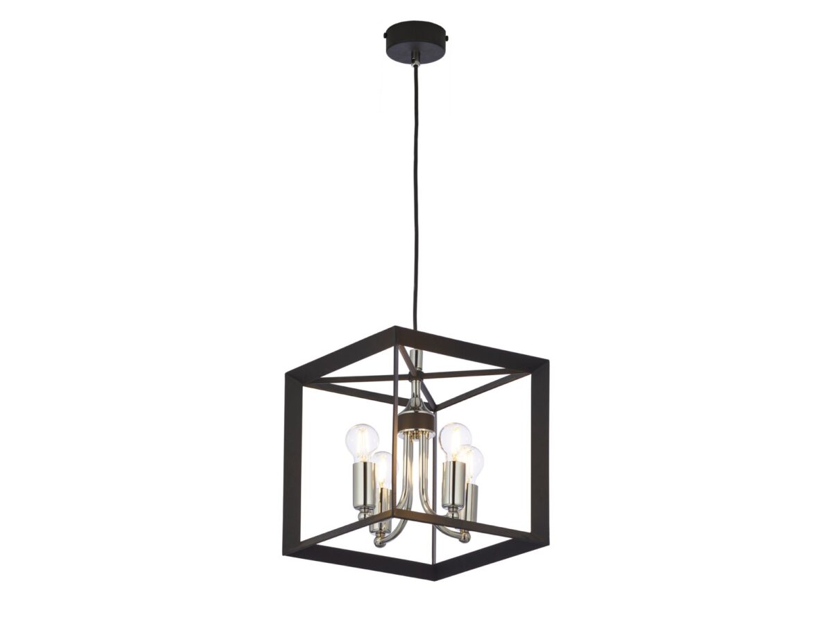 Lampa wisząca May 4-punktowa czarna z chromem