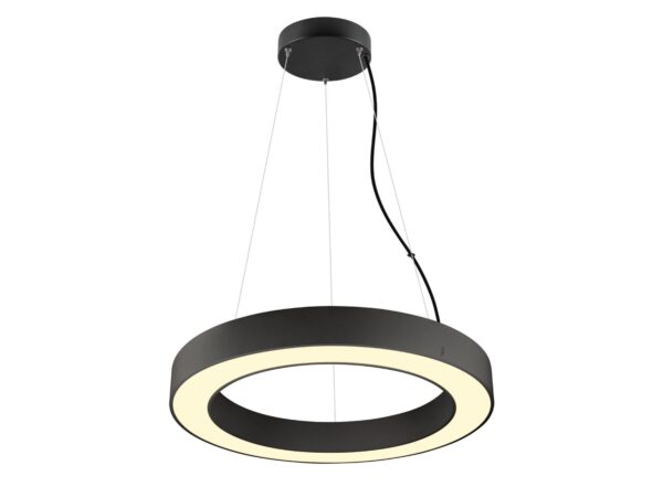 Lampa wisząca Medo Ring 60 czarna, okrągła oprawa LED na białym tle