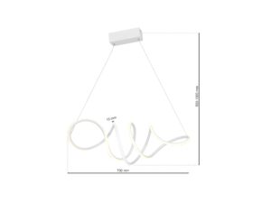 Miniaturka 5 - Rysunek wymiarowy lampy Melasia o szerokości 70 cm i regulowanym zawieszeniu