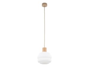 Miniaturka 2 - Lampa wisząca Melia z białym falistym kloszem, widok produktu