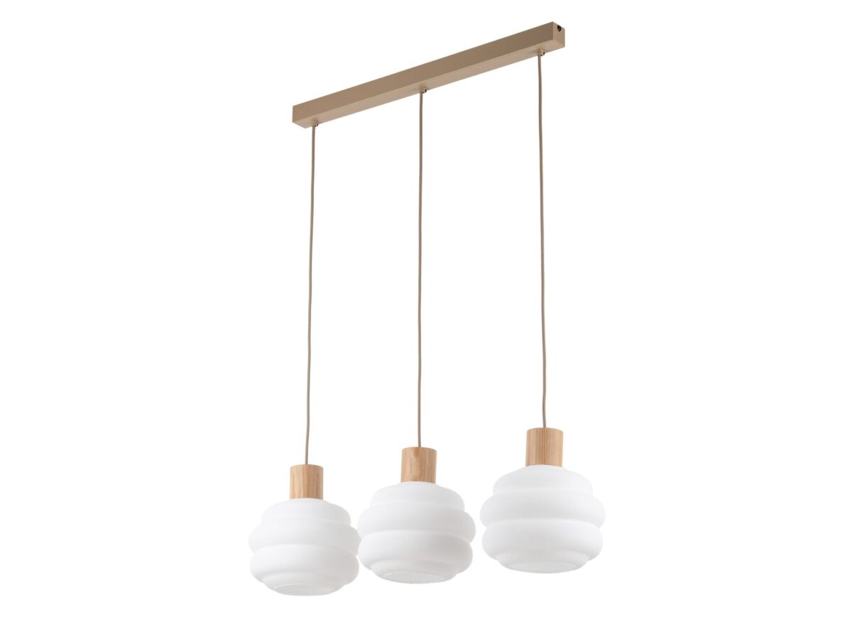 Lampa wisząca Melia 3-punktowa z falistymi białymi kloszami