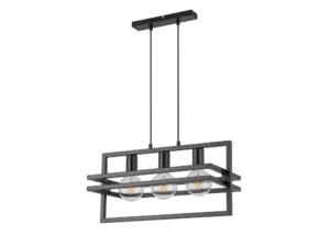 Miniaturka 3 - Lampa wisząca Merci 3 czarna na rysunku produktowym