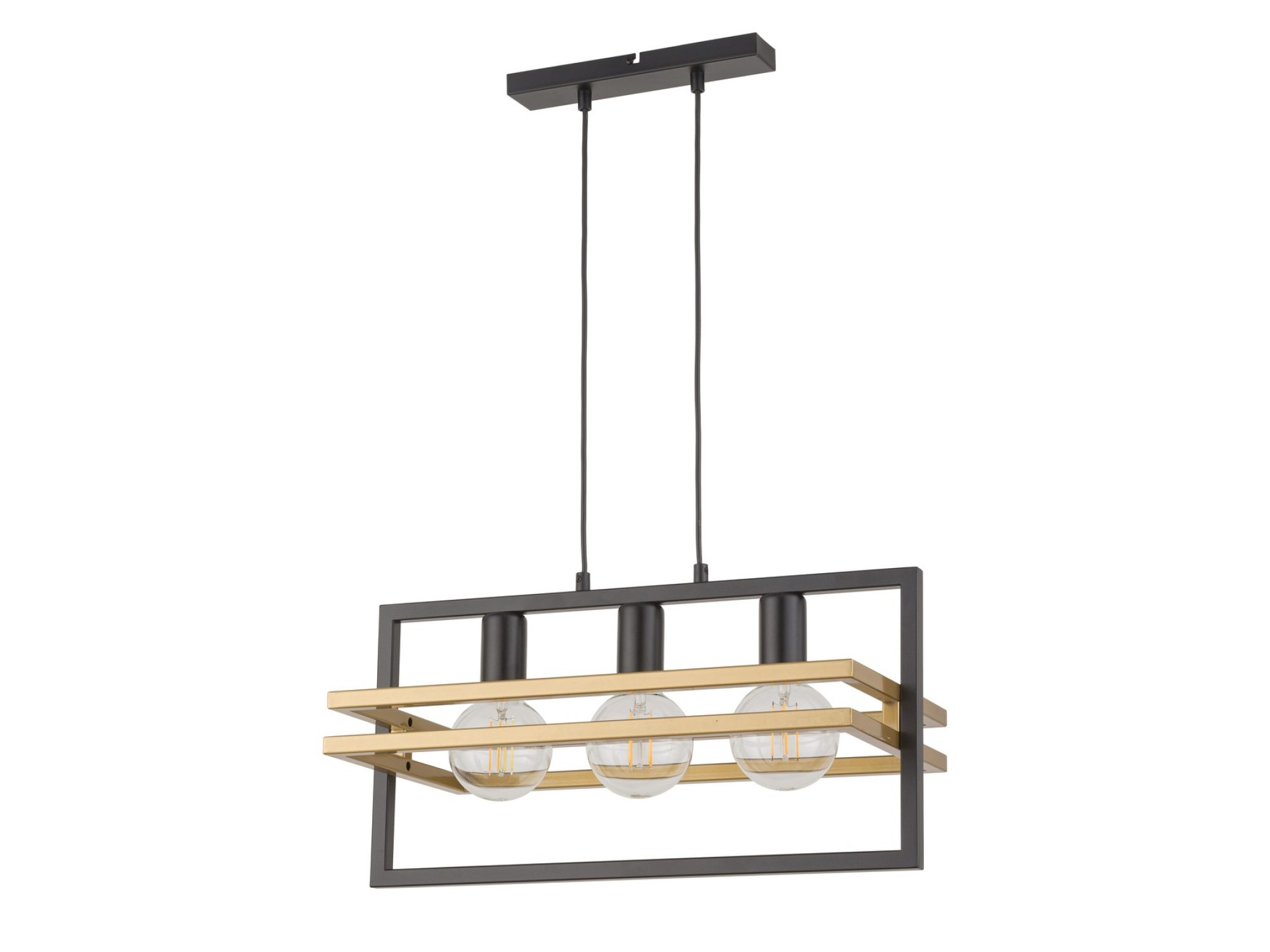 Lampa wisząca Merci 3 czarno-złota z trzema oprawkami E27