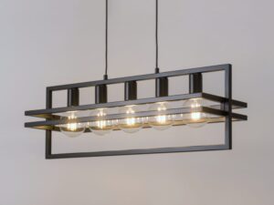 Miniaturka 1 - Lampa wisząca Merci 5 czarna – zdjęcie aranżacyjne