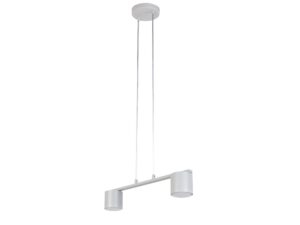 Miniaturka 2 - Lampa wisząca Mila 2 w kolorze szary beż, dwa cylindryczne klosze GX53 i rozeta.