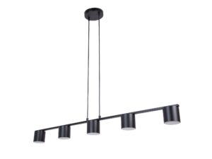 Miniaturka 2 - Lampa wisząca Mila 5 czarna z pięcioma oprawkami GX53, cała konstrukcja z rozetą
