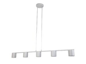 Miniaturka 6 - Lampa wisząca Mila 5 szary beż RAL 7044 z pięcioma kloszami i rozetą sufitową