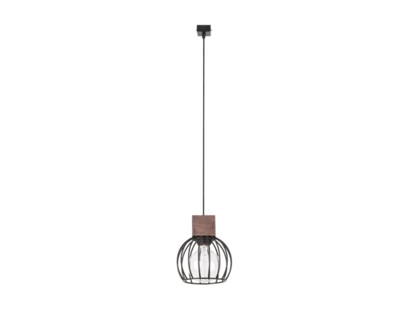 Lampa wisząca Milan 1 brązowa z czarnym kloszem – widok produktu