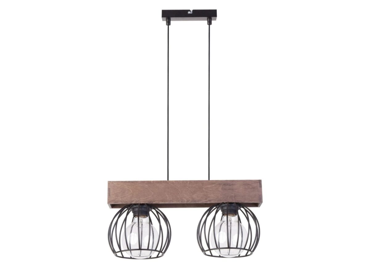 Lampa wisząca Milan 2-punktowa 41 cm brązowa