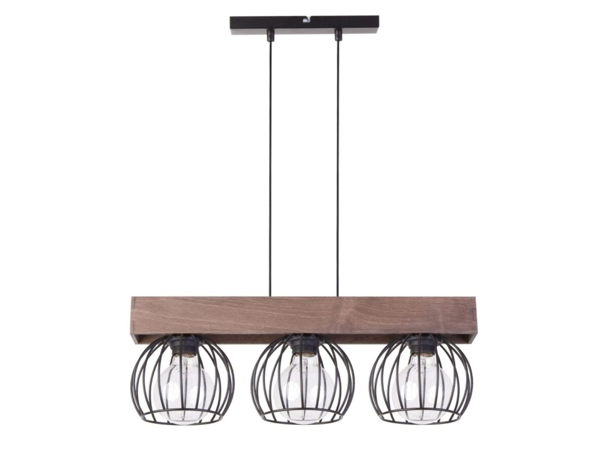 Lampa wisząca Milan 3-punktowa brązowo-czarna