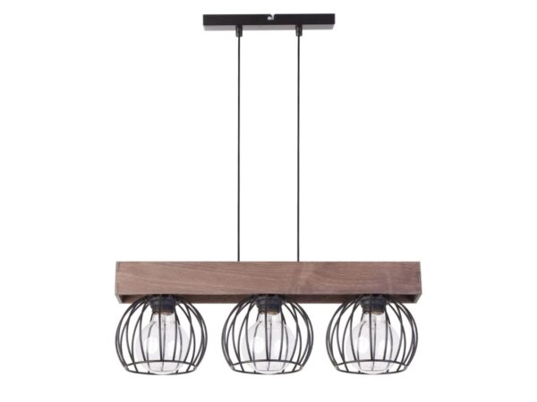 Lampa wisząca Milan 3 brązowo-czarna z trzema stalowymi kloszami