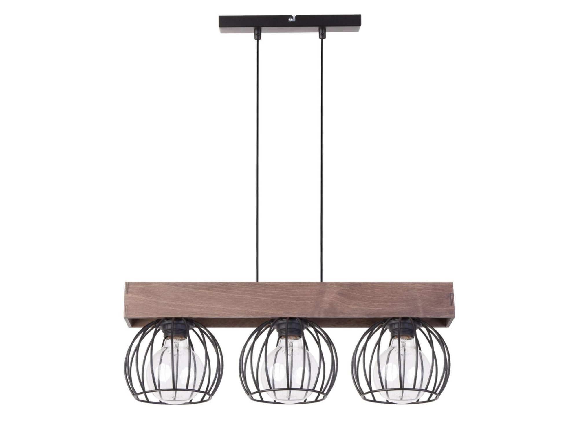 Lampa wisząca Milan 3 brązowo-czarna z trzema stalowymi kloszami