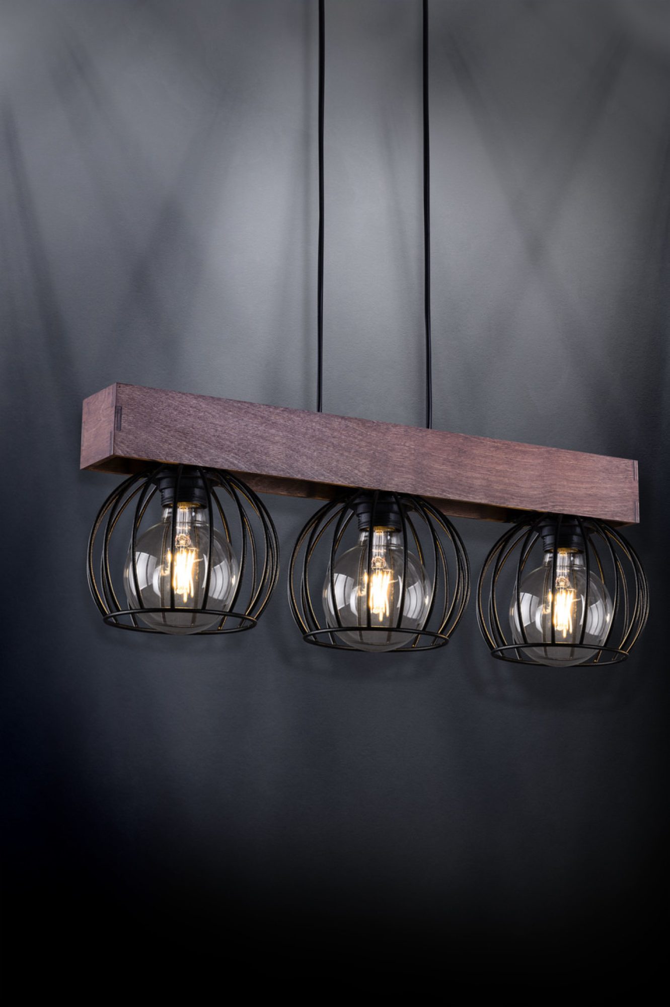 Lampa wisząca Milan 3 brązowo-czarna w dodatkowym ujęciu producenta