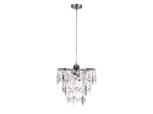 Miniaturka 2 - Lampa wisząca Miretora chromowana z przezroczystymi wiszącymi koralikami