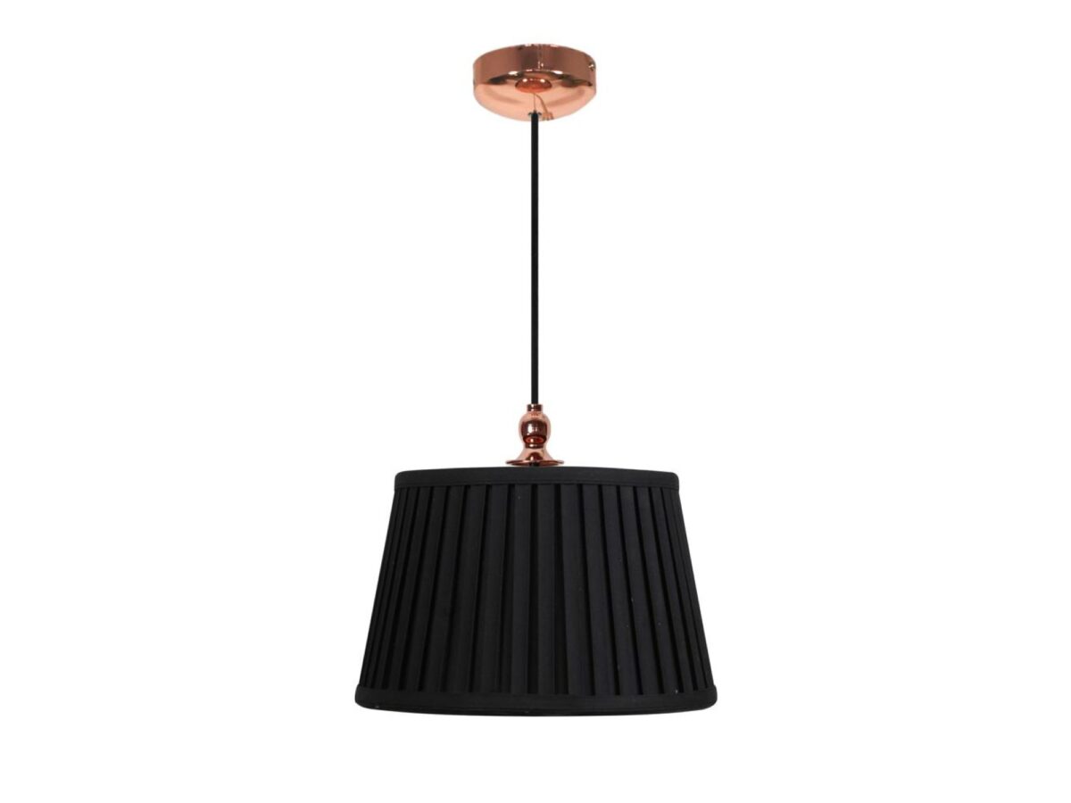 Lampa wisząca z plisowanym abażurem Mirotia 30 cm czarna
