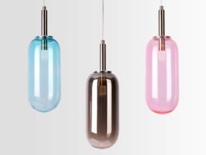 Miniaturka 6 - Lampy wiszące Mirovora w trzech kolorach: niebieskim, srebrnym i różowym