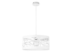 Miniaturka 2 - Lampa wisząca Moduł Frez L biała z ażurowym, cylindrycznym kloszem ze stali