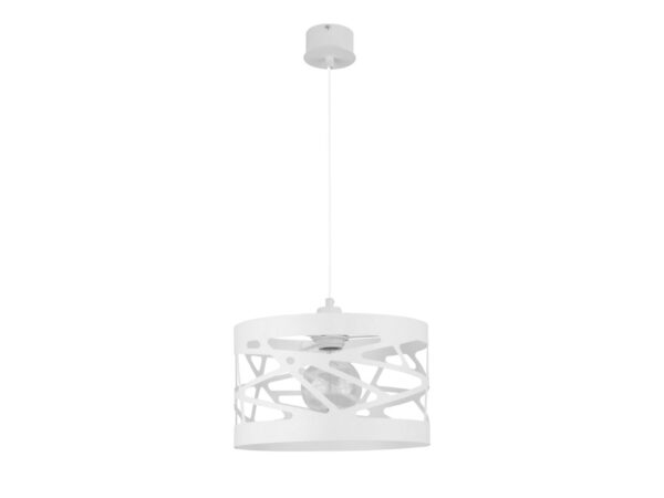 Lampa wisząca Moduł Frez M biała z metalowym kloszem