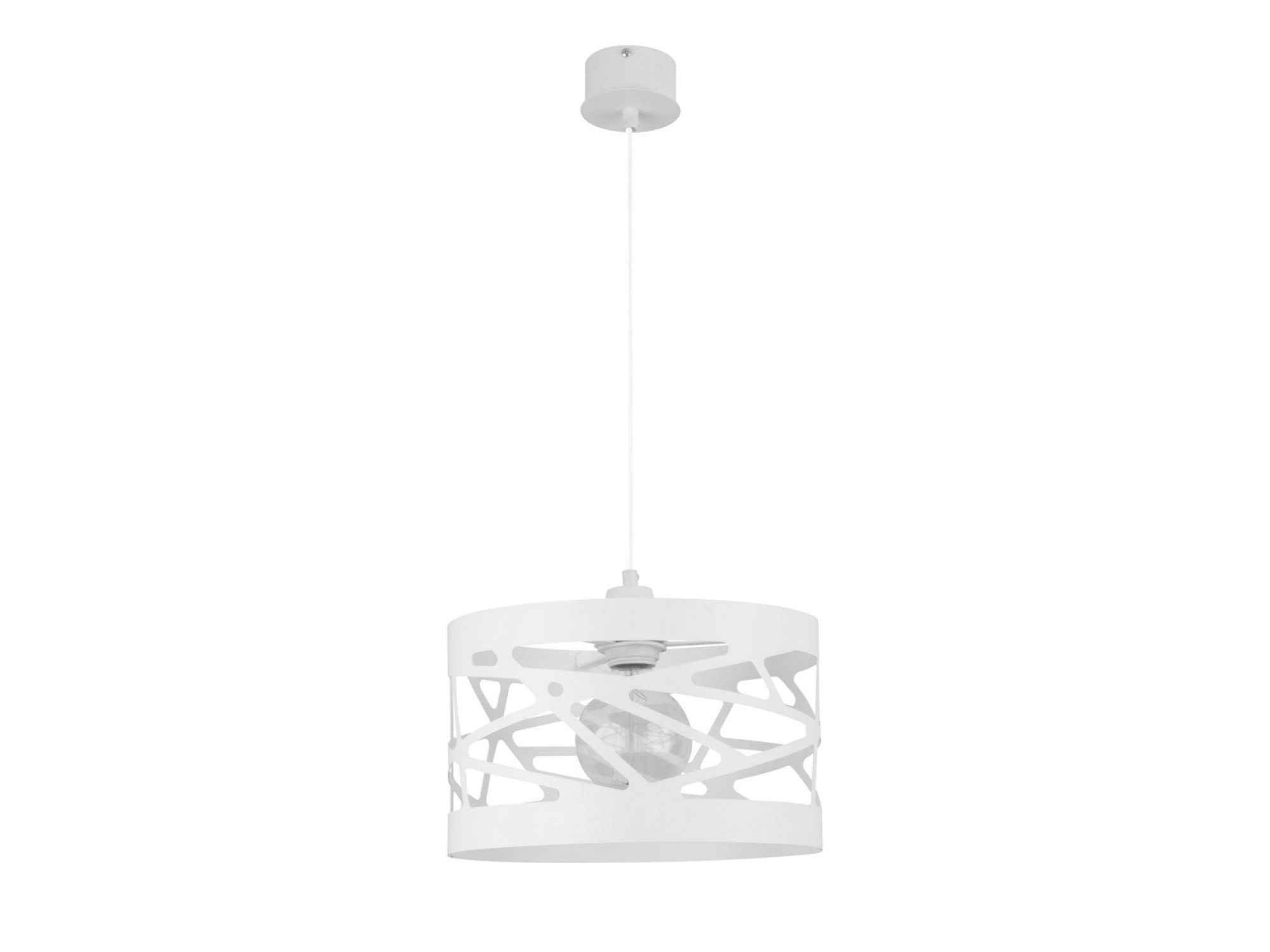 Lampa wisząca Moduł Frez M biała z metalowym kloszem