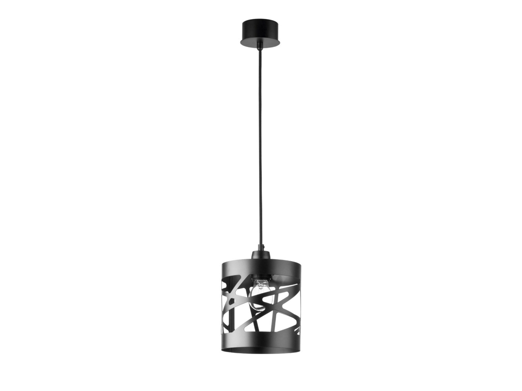 Czarna lampa wisząca Moduł Frez S na białym tle