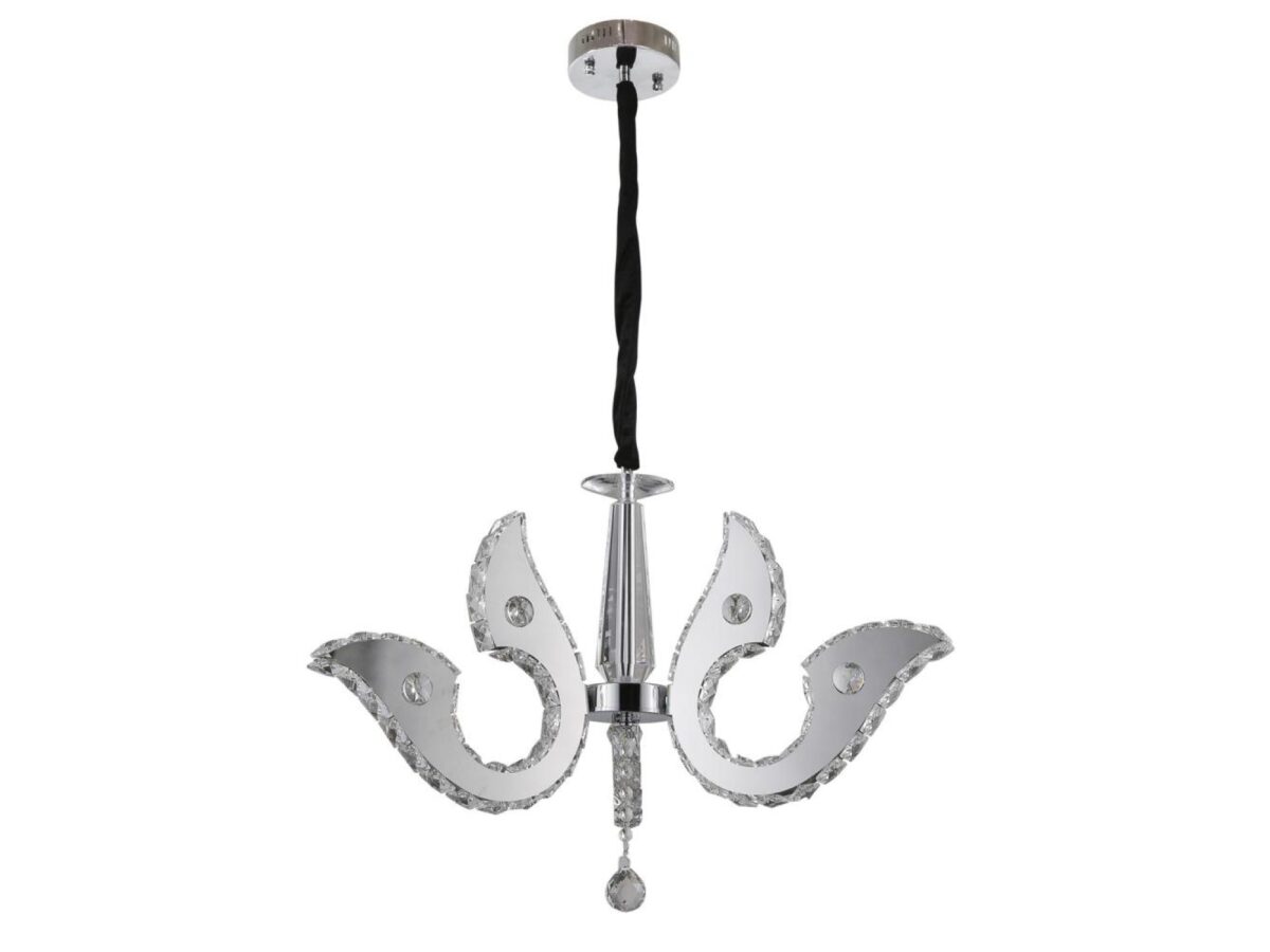 Lampa wisząca Morameta chrom kryształowe ramiona LED 22 W