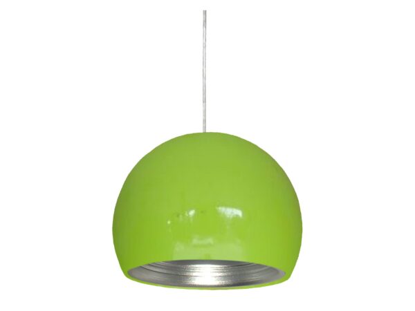 Zielona lampa wisząca Moravino ze srebrnym odbłyśnikiem