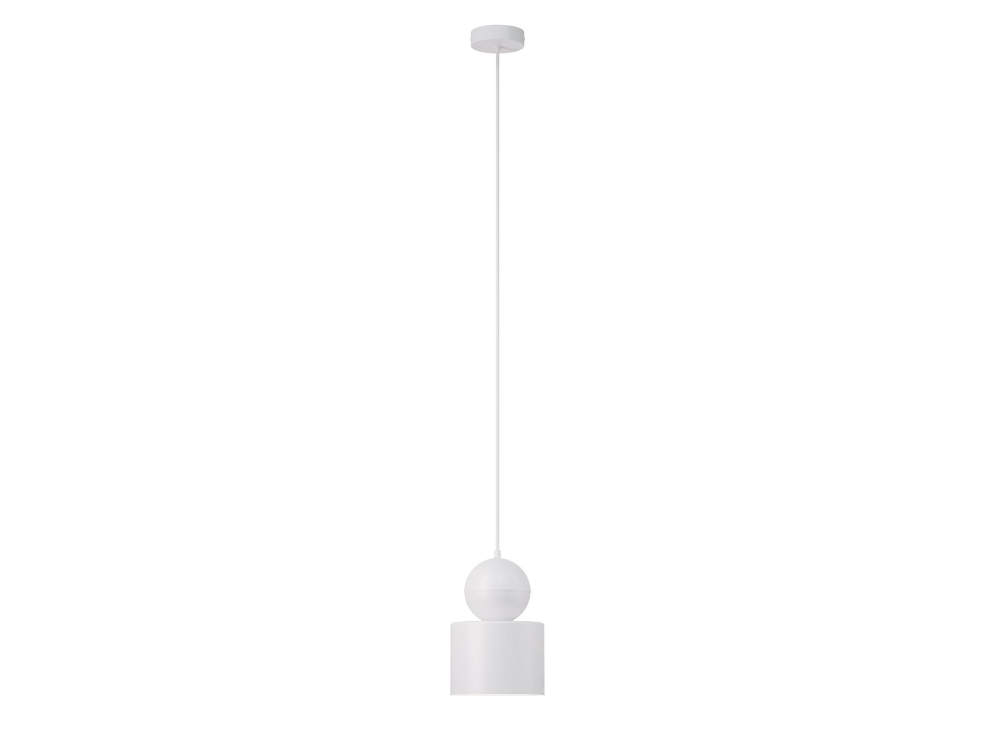 Lampa wisząca Mosaic B 1 biała, cała oprawa z sufitowym zawieszeniem