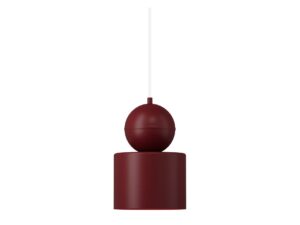 Miniaturka 6 - Lampa wisząca Mosaic B 1 bordowa z geometrycznym kloszem