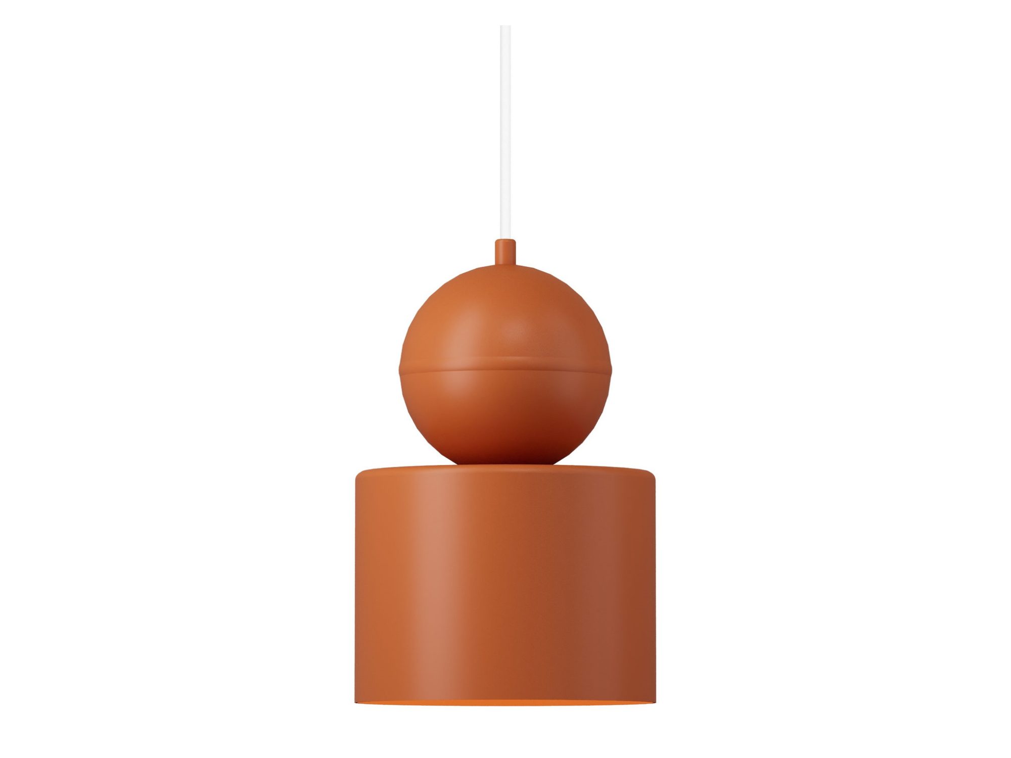 Lampa wisząca Mosaic B 1 ceglany kolor, kulista góra i cylindryczny klosz