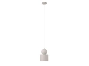 Miniaturka 2 - Lampa wisząca Mosaic B 1 w kolorze szary beż z kulą nad cylindrycznym kloszem