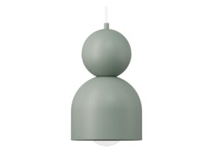 Miniaturka 7 - Zbliżenie na szałwiowy metalowy klosz lampy Mosaic D 1 i kulistą część górną.