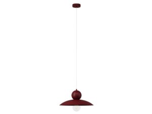 Miniaturka 6 - Lampa wisząca Mosaic E 1 bordowa z kulistym zwieńczeniem i szerokim kloszem