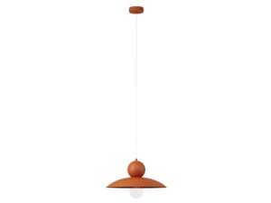 Miniaturka 3 - Lampa wisząca Mosaic E 1 w kolorze ceglanym z płaskim szerokim kloszem